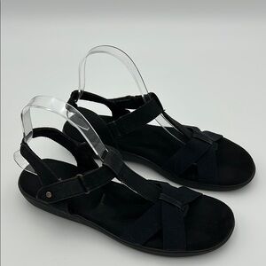 Grasshoppers Black Strappy Sandals Women’s‎ 9M Black Ankle Strap Comfortable